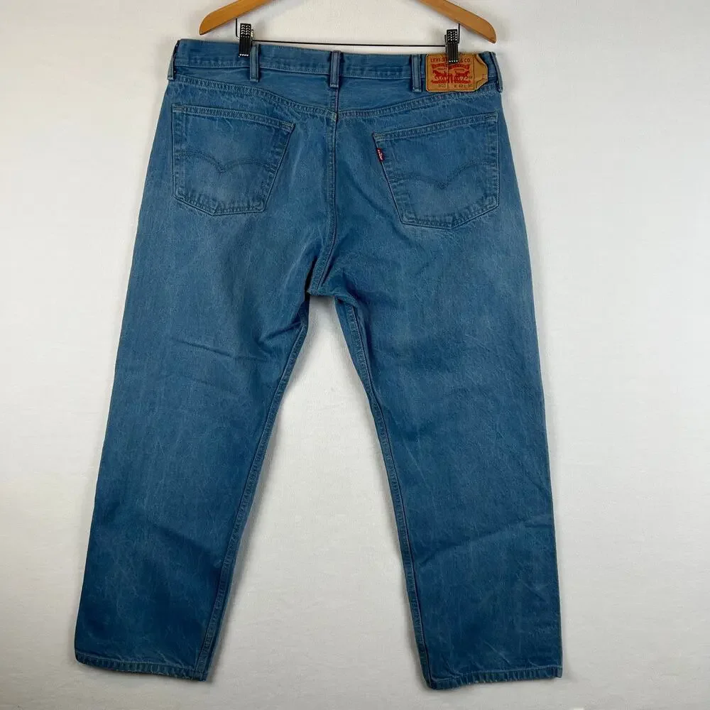 Levis 501 XX Jeans Mens 42x30 Blue Straight Button Fly Medium Wash (38x27) Denim